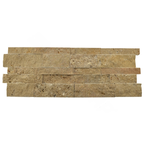 7 X 20 Split Face Travertine Ledger Stone Panel Noce