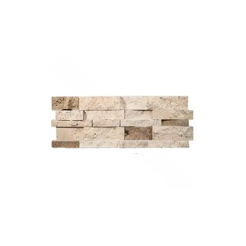 1 Sqft Split Face Travertine Ledger Stone Wall Panel Ivory/noce Mix