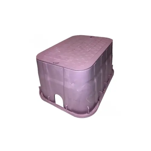 13" X 20" Rectangular Purple Corrugated Box With Overlapping Bolt-down Lid