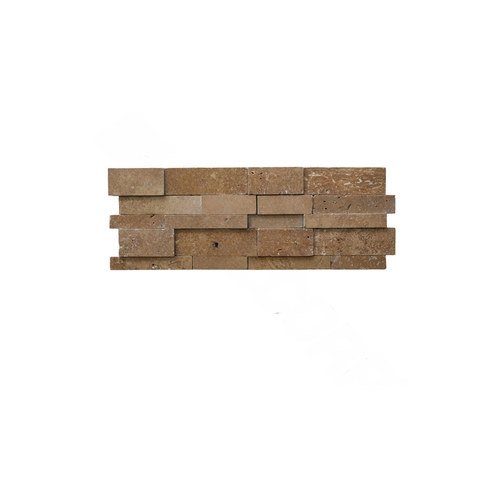 7" X 20" Honed Unfilled Travertine 3d Wall Panel Noce