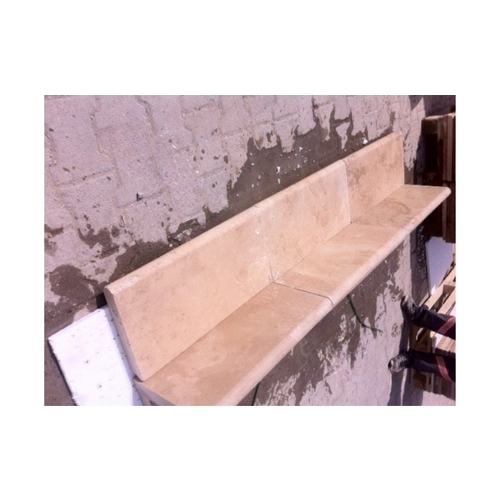 12" X 24" 3cm Ivory Light Travertine Tumbled Bullnose Coping