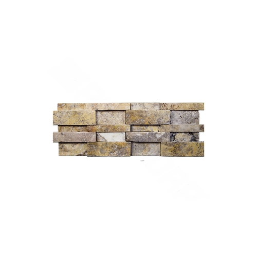 7 X 20 Unfilled Honed Travertine Ledger Stone Wall Panel Scabos