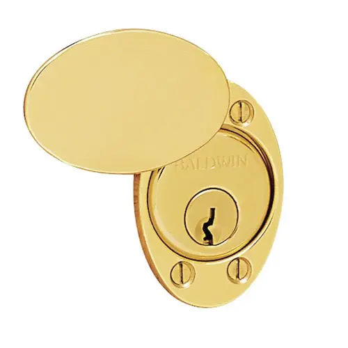 Cylinder Lock Cover Plate Unlacquered Brass Finish