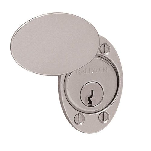 Baldwin 6755055 Cylinder Lock Cover Plate Lifetime Bright Nickel Finish