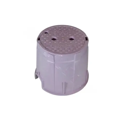 10" Round Purple Corrugated Box With Overlapping Bolt-down Lid