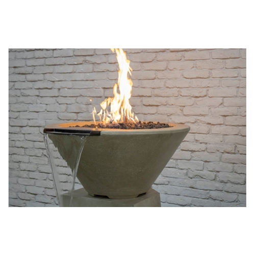 32" Round Pewter Magicflame Fire And Water Bowl 12v