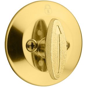 One Sided Turn Deadbolt with 2-3/8" Latch and SCS Strike Bright Brass Finish