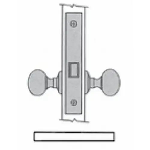 Right Hand Narrow Interior Passage Lever x Lever 1-1/2" Backset Mortise Lock Body Satin Brass With Brown Finish