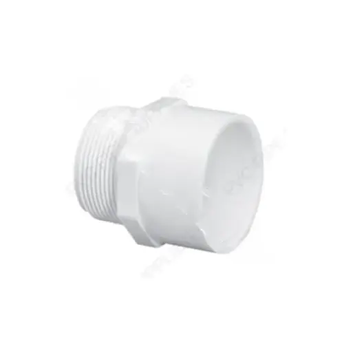 8" White Sch40 Pvc Male Adaptor Mpt X Socket