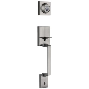 Amador Single Cylinder Exterior Handleset with Smart Key with RCAL Latch and RCS Strike Satin Nickel Finish