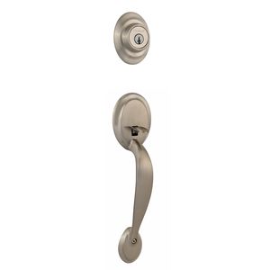 Dakota Single Cylinder Exterior Handleset SmartKey with RCAL Latch and RCS Strike Satin Nickel Finish