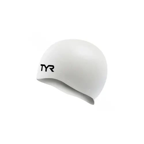 Adult Wrinkle Free Silicone Swim Cap White