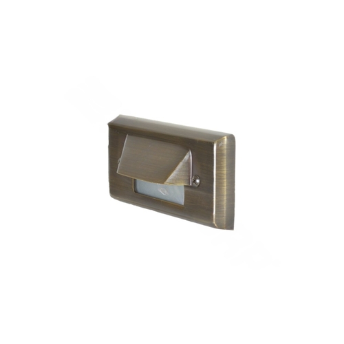 Voyager 5 5" Painted Brass Hooded Flush-mount Step Light 2w 3000k