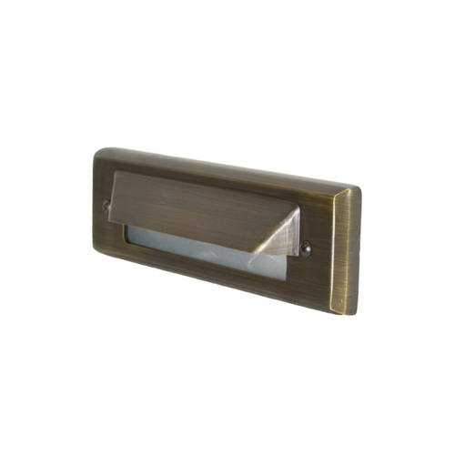 Voyager 8 8" Weathered Brass Hooded Flush-mount Step Light 4w 3000k