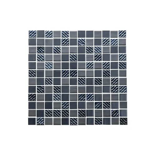 1" X 1" Modern Black Tile