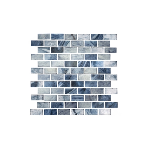 OCEANSIDE GLASSTILE AQI-MICA1X2 15sht/ Aquarius 1x2 Mica Blue Glass