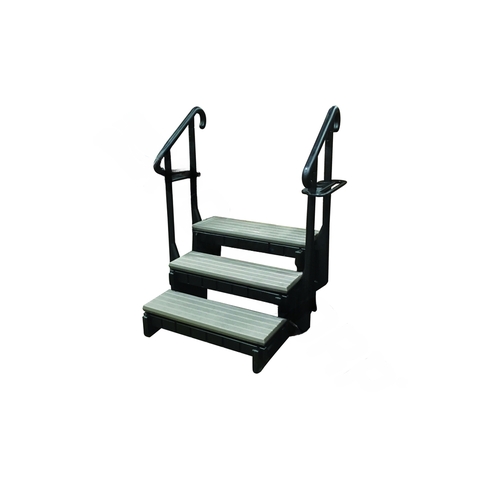 36" Portabello 3-tread Spa Step W/ Blk Frame