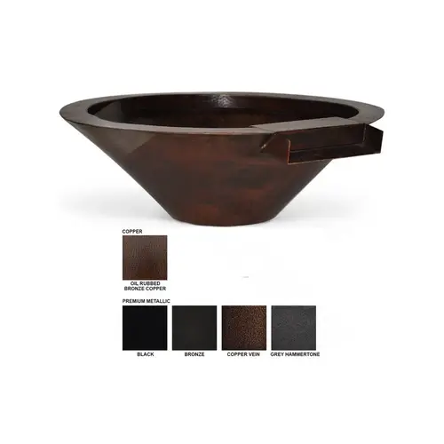 COVER POOLS INC FWBESSMET31PGH 31" Gray Hammered Essex Metallic Fire & Water Bowl