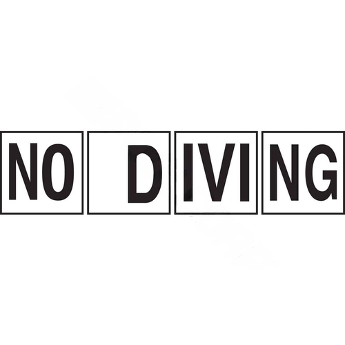 6x24 4" 4-tile No Diving Smooth Bw Depth Marker