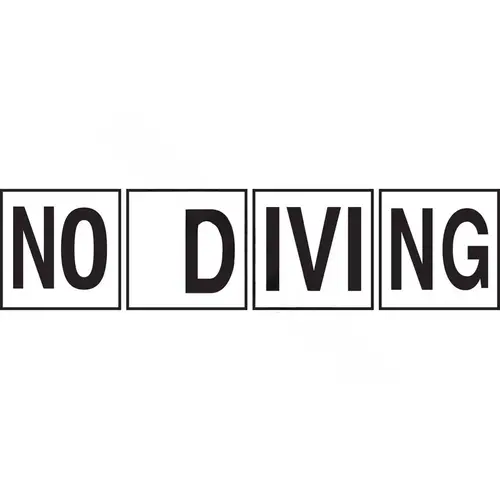 Inlays C612000 6x24 4" 4-tile No Diving Smooth Bw Depth Marker