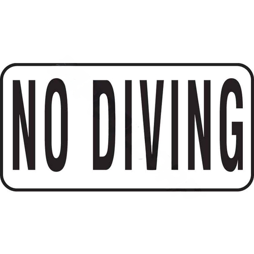 6x12 No Diving Nonskid Bw Vinyl Stick-on Depth Marker