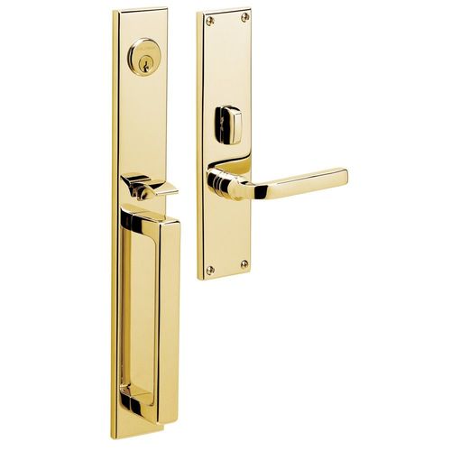 Minneapolis Left Hand Single Cylinder Entry Mortise Lock Trim Unlacquered Brass Finish