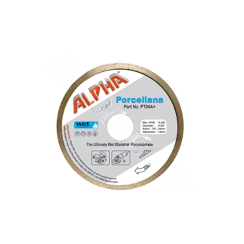 ALPHA PROFESSIONAL TOOLS PT04A+ 4-3/8" Prem Continuous Rim Porcellana Tile Saw Blade