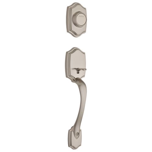 Kwikset 699BWLIP-15 Belleview Dummy Exterior Handleset Satin Nickel Finish