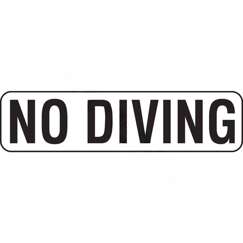 6x24 No Diving Nonskid Bw Vinyl Stick-on Depth Marker