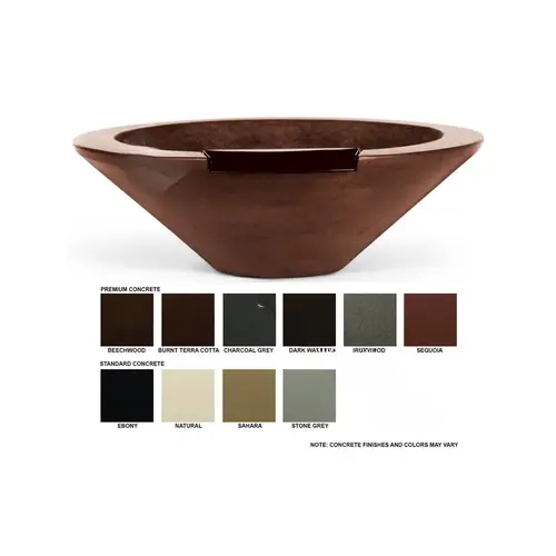 COVER POOLS INC FWBESSCON48PCG 48" Charcoal Gray Essex Concrete Fire & Water Bowl