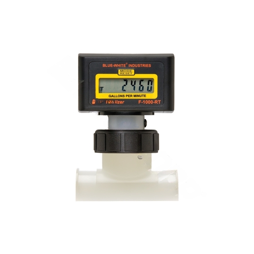 Blue White Industries RB-300S8-GPM1 3" Sch 80 Digital Paddlewheel Flow Meter Totalizer Saddle Mount Fittings Black