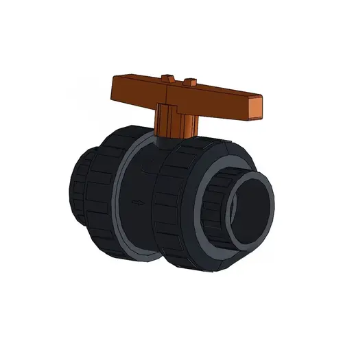 1.5"s Pvc S6 Series True Union Ball Valve Gray