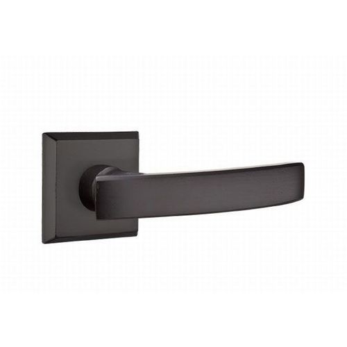 Yuma Lever Right Hand Privacy With Style # 6 Rose Flat Black Finish