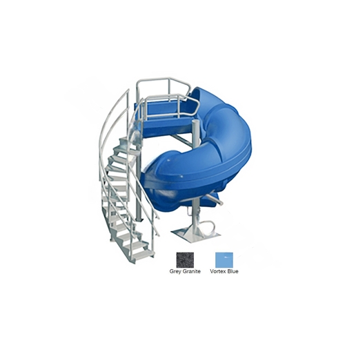 Blue Closed Vortex 360 degree Slide With Staircase