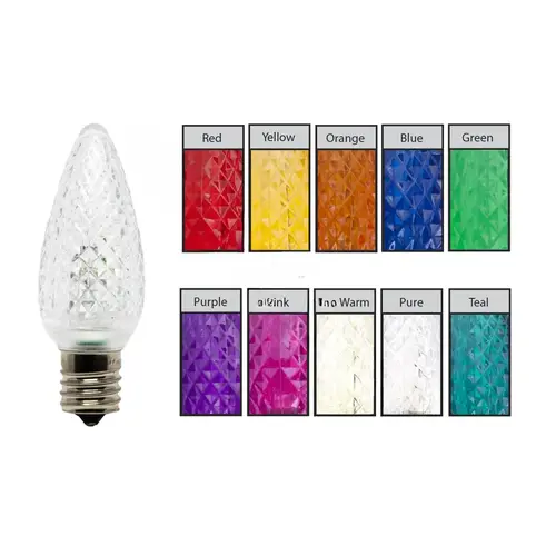 25 Pack, Sun Warm White, C9 Led Smd Smooth Retrofit Bulb