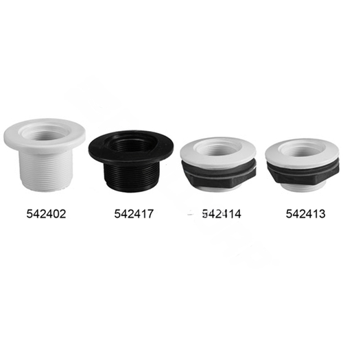 1.5" Threaded X 1.5" Socket White Standard Return Fitting For Fiberglass