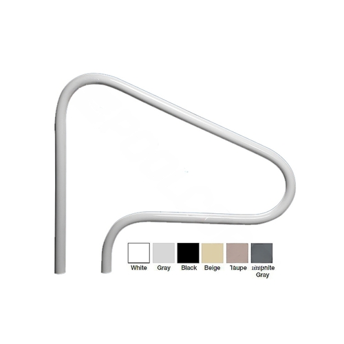 48" X 32" White 3-bend Return-to-deck Bend Above Water Handrail