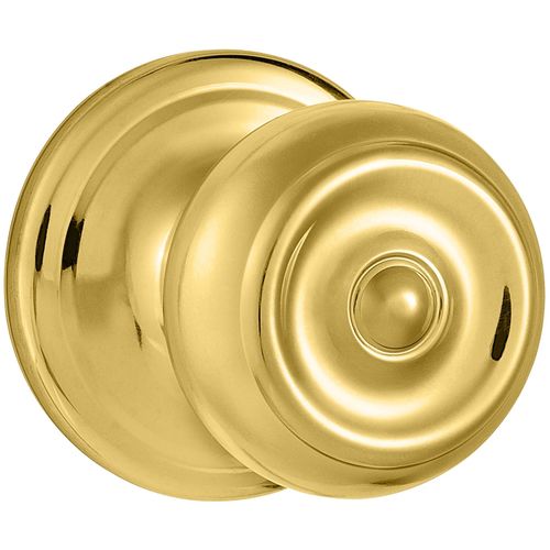 Phoenix Single Cylinder Keyed Entry Door Knob Set with Round Rosette and SmartKey Technology Bright Brass