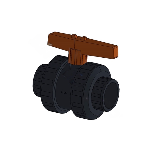 1.25"s Pvc S6 Series True Union Ball Valve Gray