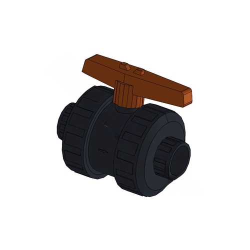 .5"s Pvc S6 Series True Union Ball Valve Gray