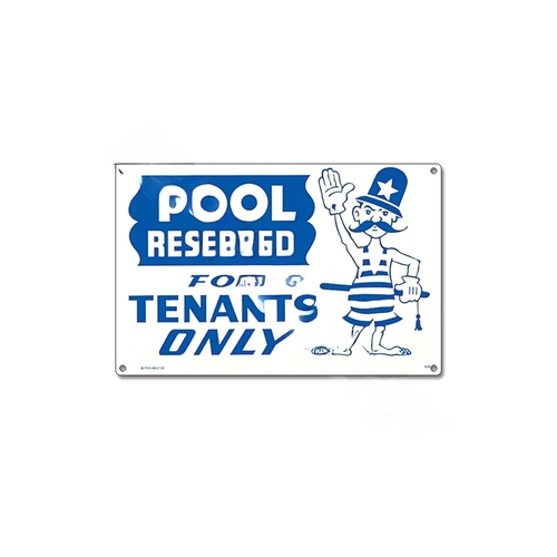 18"x12" Pool Reserved Tenants Sign