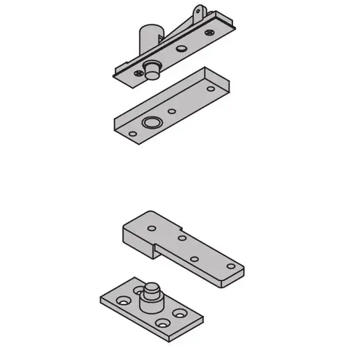 1-1/2" Center Hung Base Plate Pivot Set 500 Pounds Satin Bronze Finish