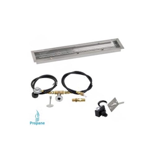 AMERICAN FIREGLASS INC SS-LCBKIT-P-36 36" X 6" Linear Liquid Propane Drop-in T-burner Pan Kit