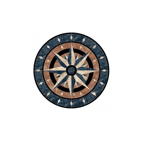 36" Compass Medallion Mosaic Pool Tile
