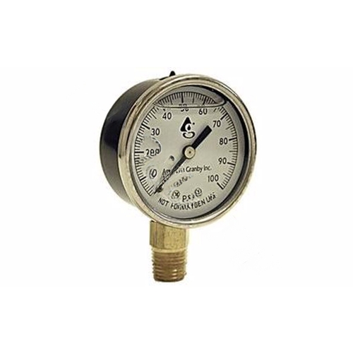 2" Liquid Filled Steel Pressure Gauge With 1/4" Mip Lower Mount Gold