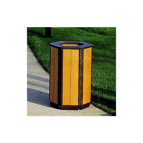 BRIGHT IDEA SHOPS FP6020 Hexagonal Waste Receptacle Brown