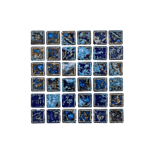 1" X 1" Volcano Glossy Tile Light Blue