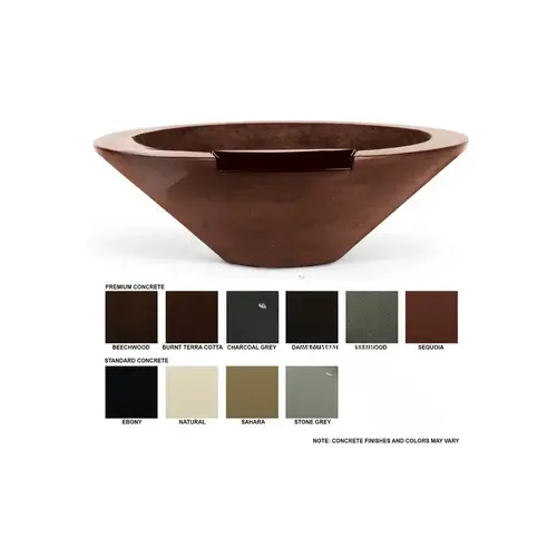 30" Stone Gry Essex Concrete Fire & Water Bowl