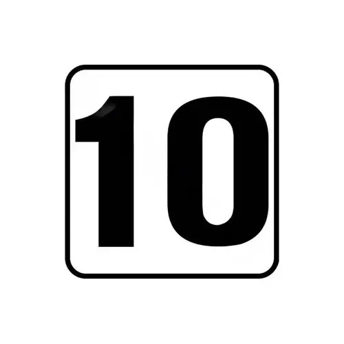 6" X 6" 10 Number Only No Series Non-skid Vinyl Stick-on Depth Marker