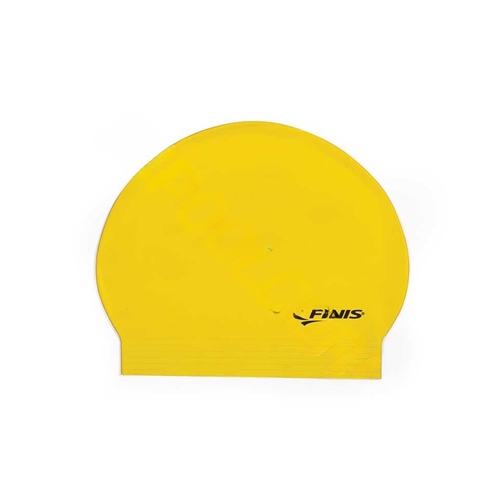 Yellow Solid Latex Swim Cap